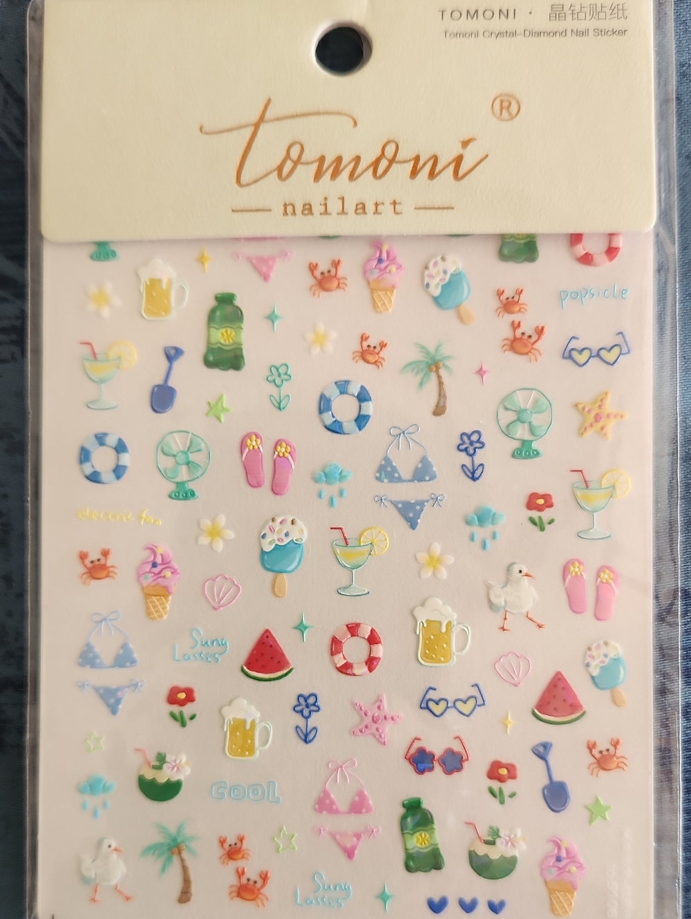Tomoni Nail Art Summer Stickers - Pastel Tropical Decals